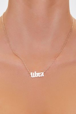 Women's Zodiac Pendant Necklace in Gold/Libra