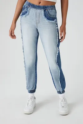 Women's Reworked Denim Joggers in Denim Medium