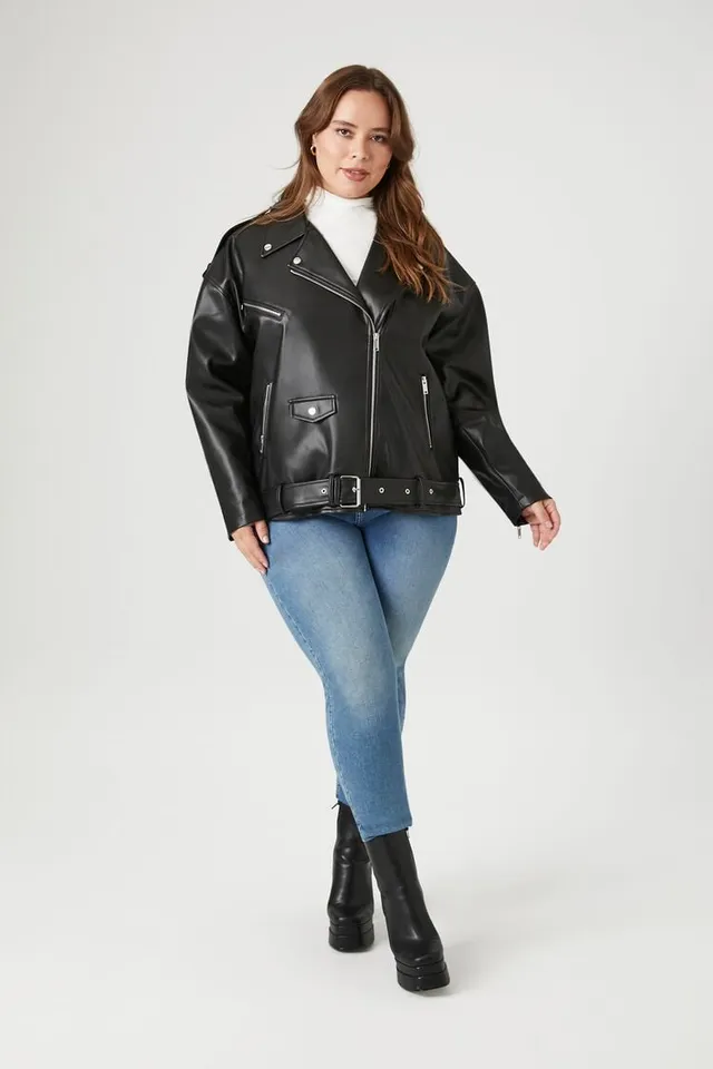 Forever 21 FOREVER 21+ Faux Leather Moto Jacket