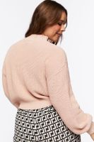 Women's Ribbed Mock Neck Sweater in Dusty Pink, 0X