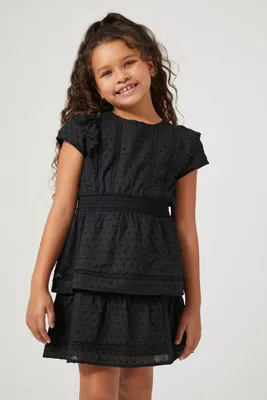 Girls Clip-Dot Dress (Kids) in Black, 11/12