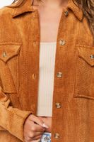 Women's Corduroy Button-Front Shacket in Ginger Medium