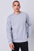 Men Heathered Fleece Crew Neck Sweatshirt in Charcoal Heather Large