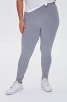 Women's Basic Organically Grown Cotton Leggings in Heather Grey, 0X