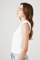 Women's Ruched One-Shoulder Top in White Small