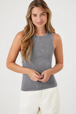 Women's Mineral Wash Tank Top in Charcoal Medium