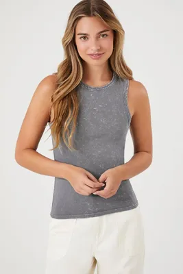 Women's Mineral Wash Tank Top in Charcoal Small