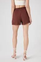 Women's High-Rise Paperbag Shorts Almond