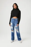 Women's Cropped Turtleneck Sweater