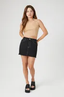Women's Sweater-Knit Cropped Tank Top in Warm Sand Small