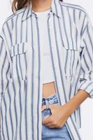 Women's Striped Curved-Hem Shirt Medium