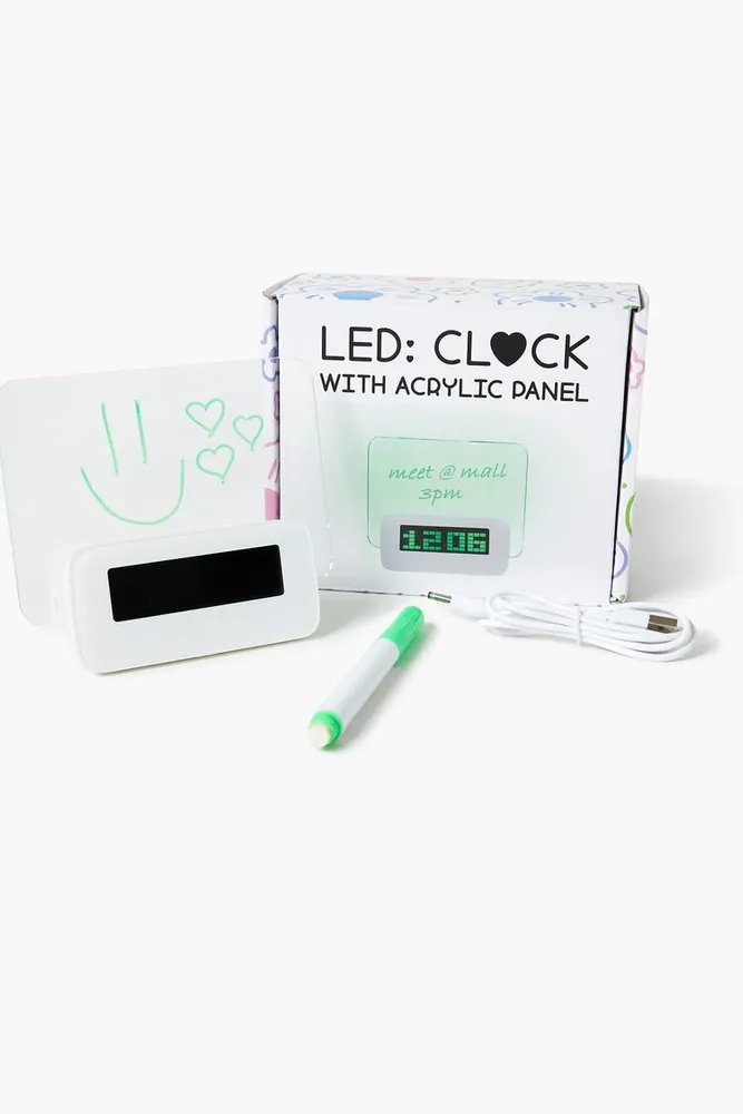 LED Clock & Acrylic Panel in White