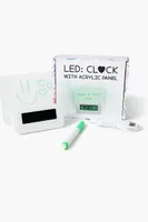 LED Clock & Acrylic Panel in White