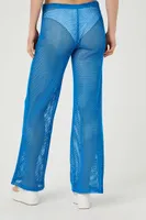 Women's Sheer Mesh Flare Pants Ibiza Blue