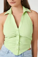 Women's Ruched Halter Top Pistachio