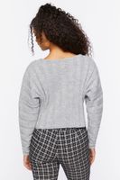 Women's Ribbed Relaxed-Fit Sweater in Heather Grey, XL