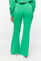 Women's Fleece Raw-Cut Flare Sweatpants in Green Medium