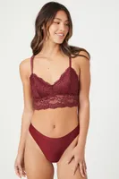 Women's Microfiber Thong Panties in Burgundy Medium