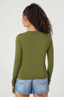 Women's Button-Front Long-Sleeve Top in Cypress Medium