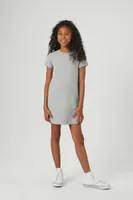 Girls T-Shirt Dress (Kids) in Heather Grey, 13/14