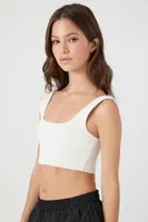 Women's Cropped Tank Top in White, XL