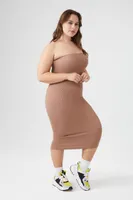 Women's Seamless Tube Midi Dress in Almond, 2X