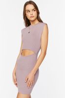 Women's Cutout Mini Sweater Dress in Grey Medium