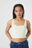 Women's Cropped Tank Top in Lily Pad Large