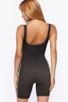 Women's Seamless Striped Romper in Taupe/Black, S/M