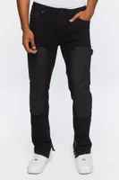 Men Zip-Hem Slim-Fit Jeans in Black, 32