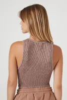 Women's Seamless Mineral Wash Tank Top in Ash Brown, M/L