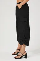 Women's Poplin Cargo Midi Skirt in Black Medium