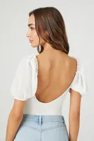 Women's Puff-Sleeve Scoop Bodysuit