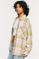 Women's Plaid Flannel Shirt in Purple Large