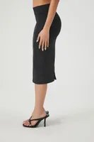 Women's Ponte Midi Pencil Skirt Black