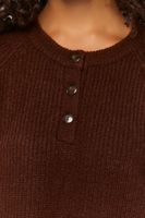 Women's Ribbed Button-Front Sweater in Turkish Coffee Small