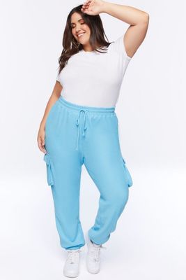 Women's Cargo Joggers in Blue, 0X