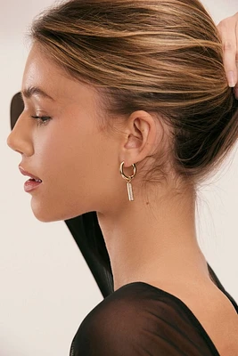 Women's Frasier Sterling Matchstick Hoop Earrings in Gold/Clear