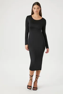 Women's Bodycon Midi Dress in Black Medium