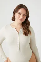 Women's Seamless Henley Bodysuit Birch,