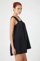 Women's Mini Cotton-Blend Shift Dress Black