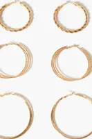 Women's Twisted Hoop Earring Set in Gold