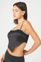 Women's Rhinestone-Trim Handkerchief Cami