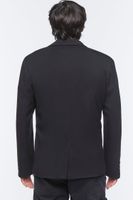 Men Notched Button-Front Blazer in Black Large