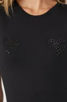 Women's Rhinestone Heart Bodysuit