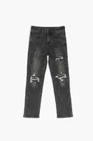 Kids Distressed Skinny Jeans (Girls + Boys) in Black, 13/14