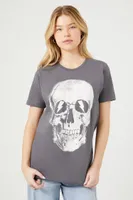 Women's Sunglasses Skeleton Graphic Tee in Charcoal Large