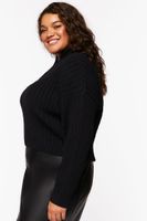 Women's Half-Zip Funnel Neck Sweater Black,