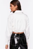 Women's Cropped Long-Sleeve Shirt in Vanilla, XL