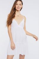 Women's Plunging Cami Mini Dress White